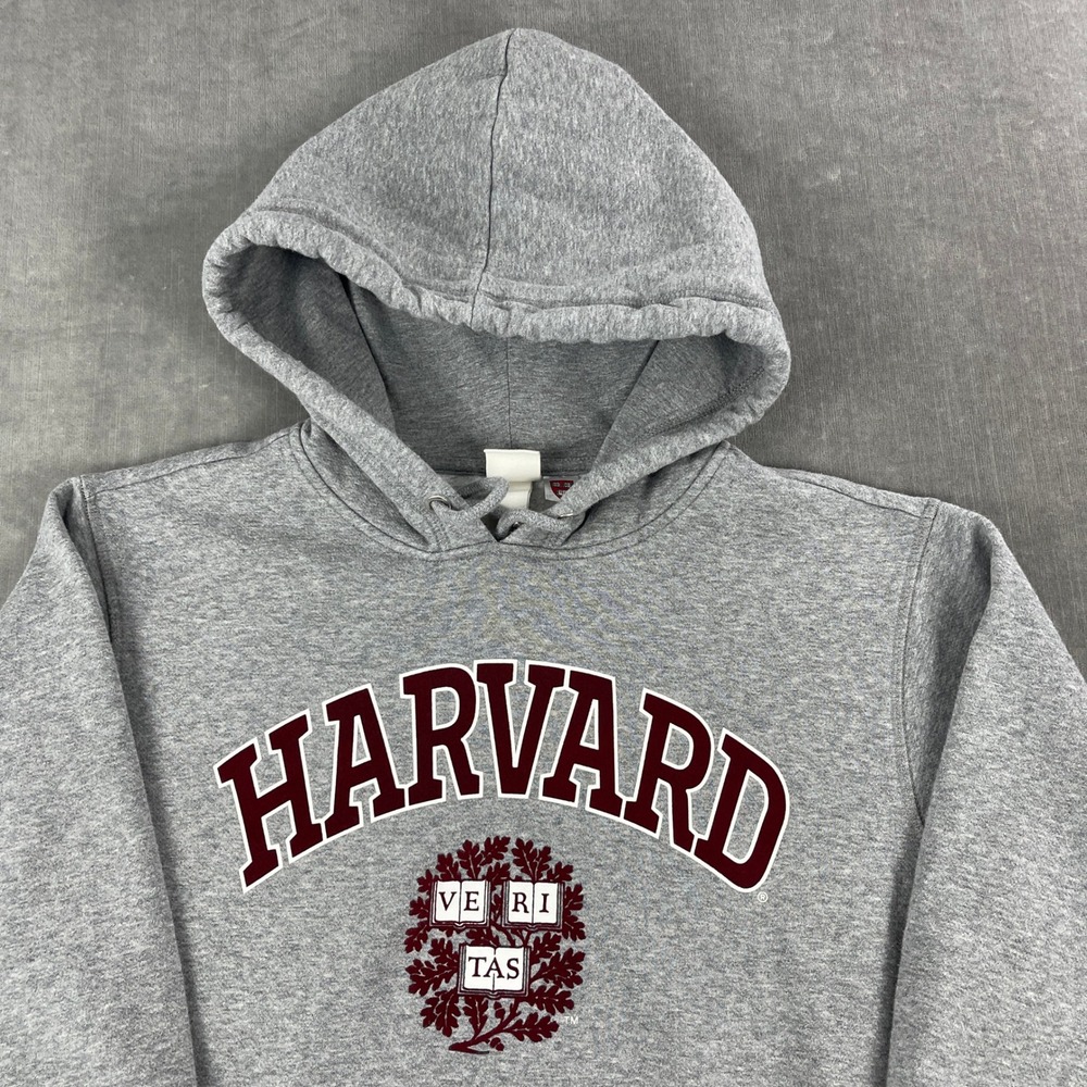Harvard University H&M Mens Medium Gray Pullover Hoodie Graphic Sweatshirt - Picture 2 of 8